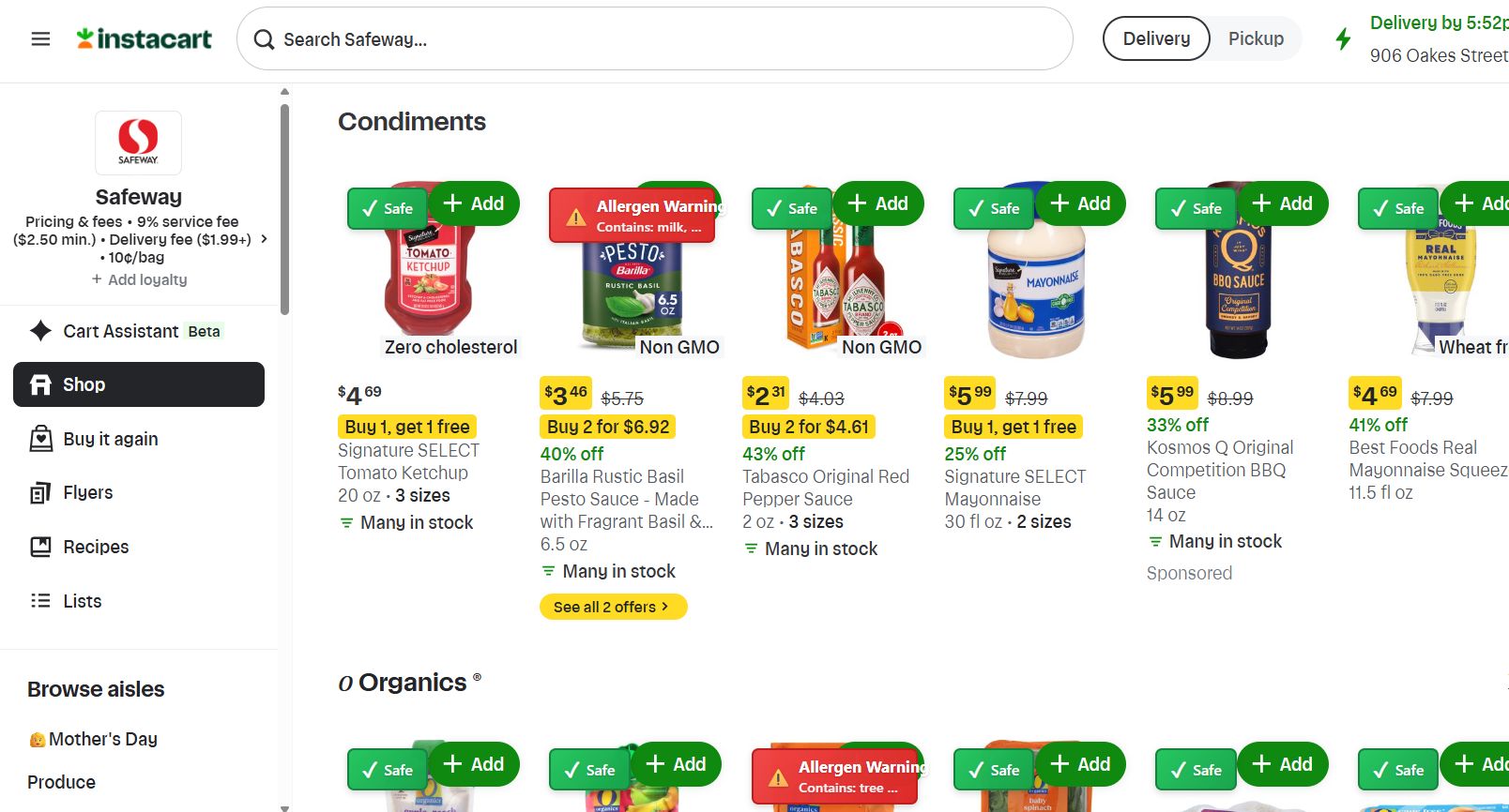 Online groceries with LabelReader