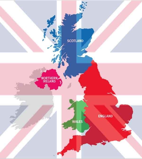 United Kingdom consists of England, Wales, Scotland and Northern Ireland