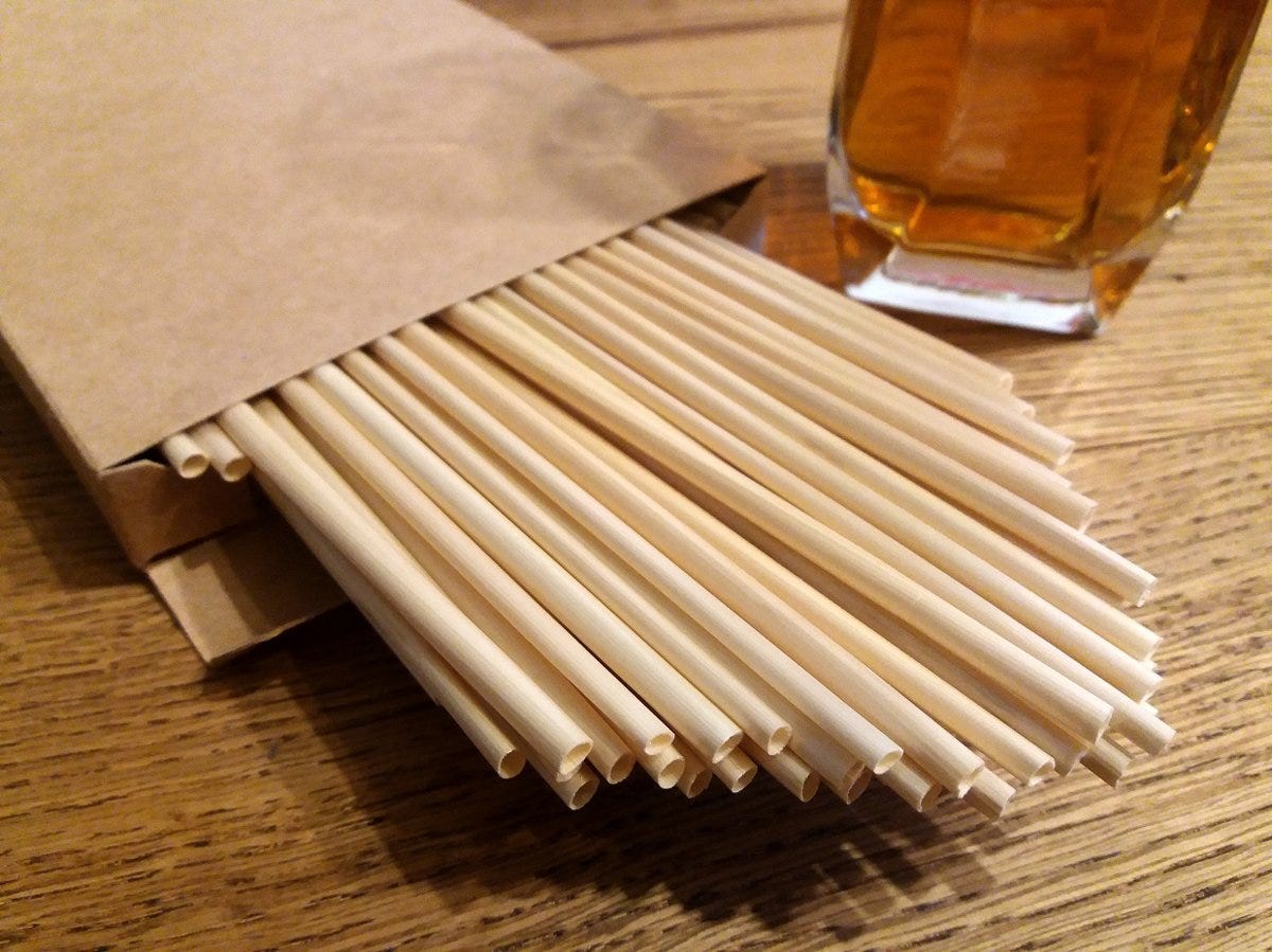 Salmini — a natural alternative to plastic drinking straws. Made in Latvia from rye.