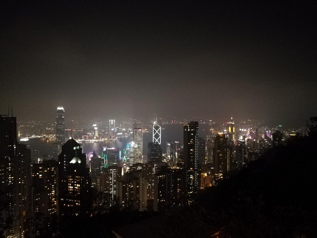 Hong Kong Victoria Peak overlooking Victoria Park